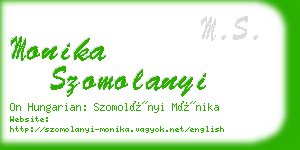 monika szomolanyi business card